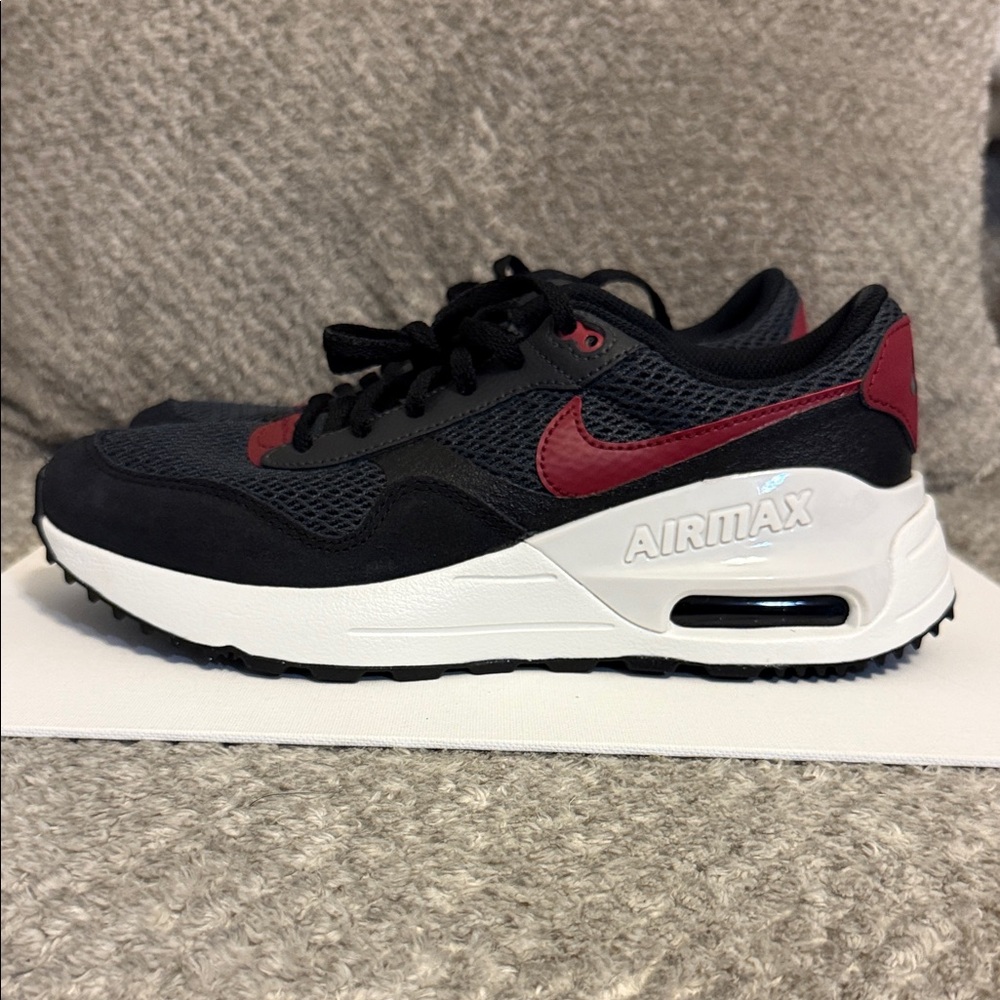 Nike Air Max Black and Burgundy Sneakers